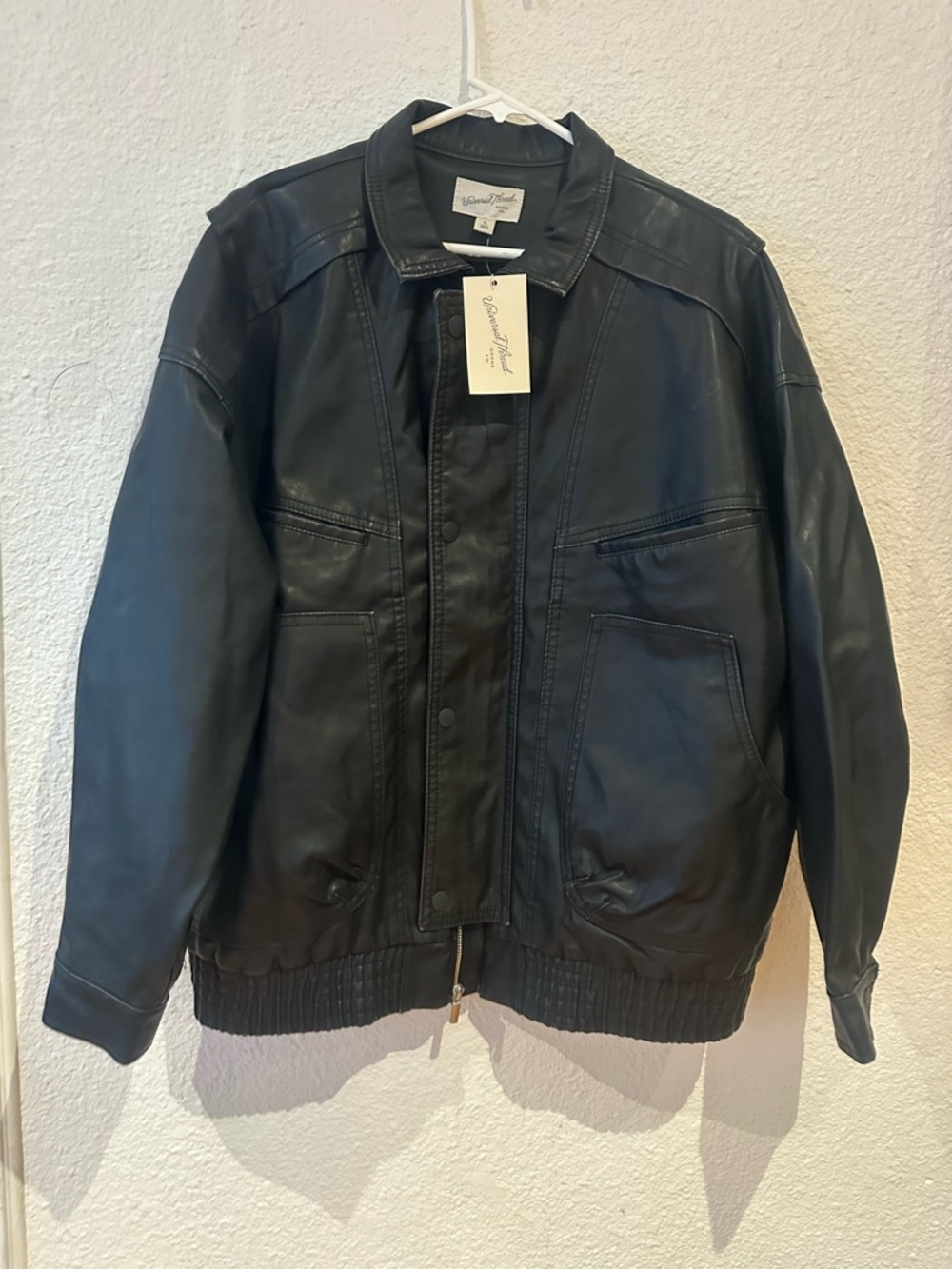 Universal Thread Black faux Leather Bomber Jacket